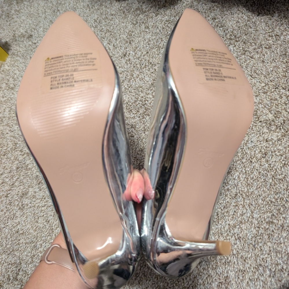 Silver Metallic Heels - Picture 3 of 4